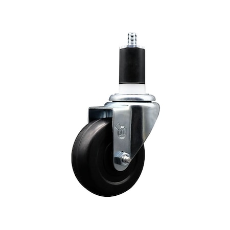 Service Caster 3.5'' SS Hard Rubber Wheel Swivel 1-1/2'' Expanding Stem Caster SCC-SSEX20S3514-HRS-112